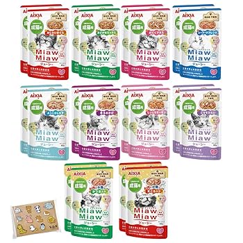 Miaw Miaw ミャウミャウ ジューシー パウチ2種 まぐろ おにく Amazon.co.jp: ミャウミャウ ジューシー パウチ 60g 10種(各2個
